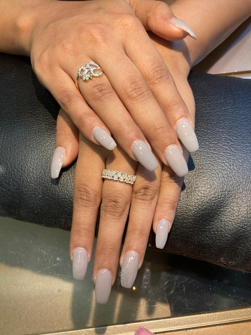 nails done at a salon